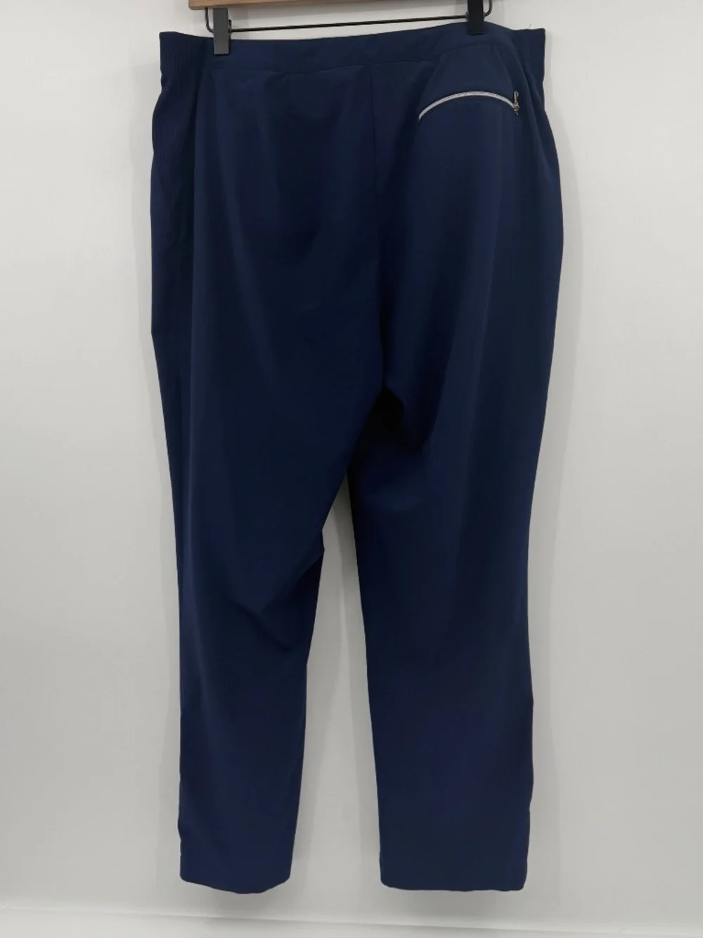 Chicos Zenergy Pants Women Large Blue Lightweight Stretch Zip Ankles Tapered